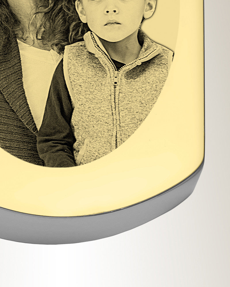 Dog Tag Gold Plated Stainless Steel Picture Engraved Ash Pendant