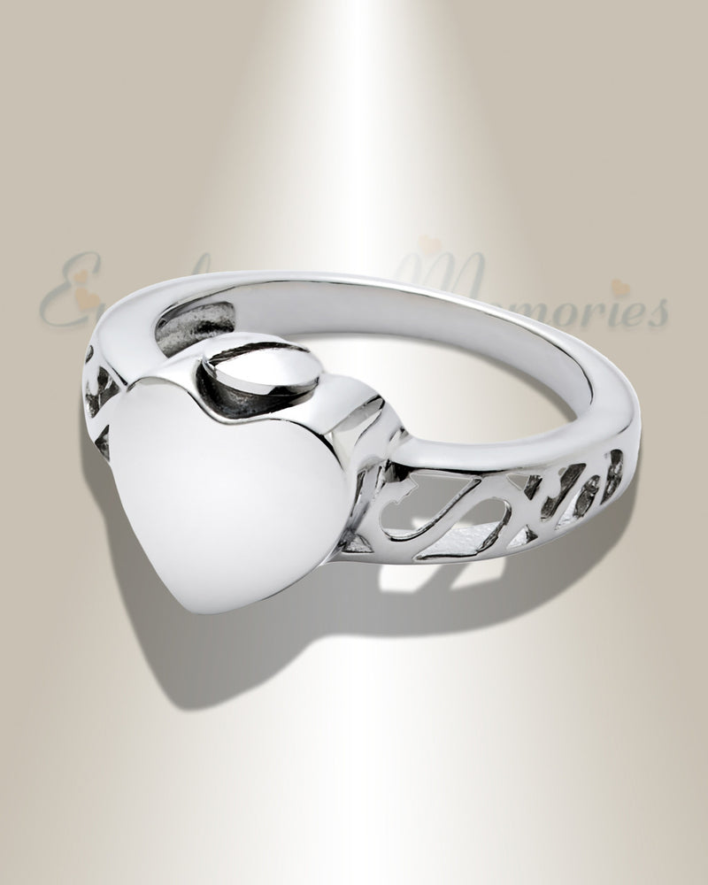 Women's Silver Simply Love Cremation Ring