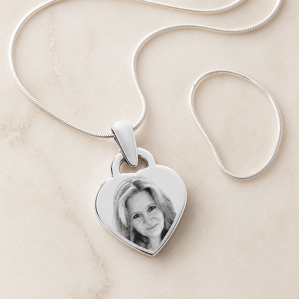 Small Heart Picture Engraved Stainless Keepsake