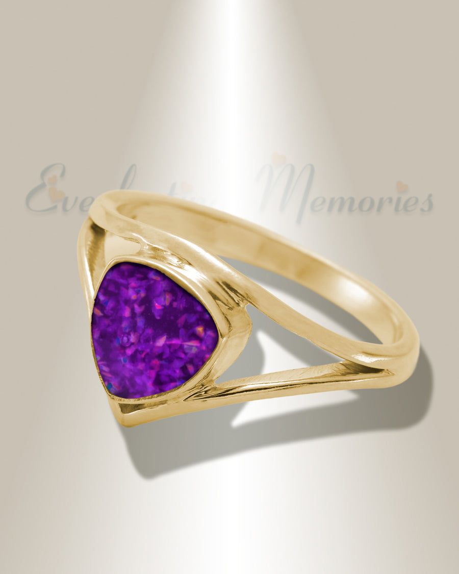 Solid 14K Gold Women's Willowbrook Ash Ring with Lilac Pearl Opal