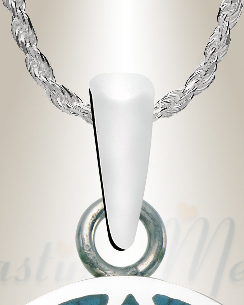 Silver Star Of David With Turquoise Inlay Cremation Urn Pendant