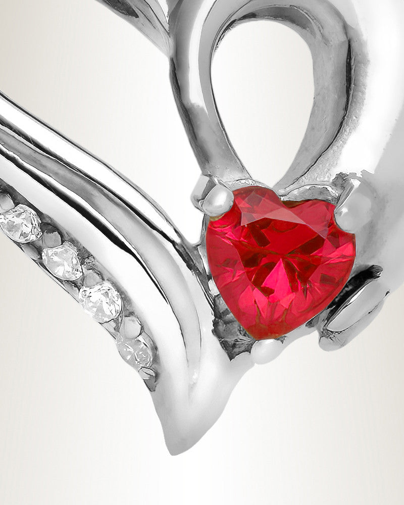 Sterling Silver Kennedy Heart Cremation Urn Pendant