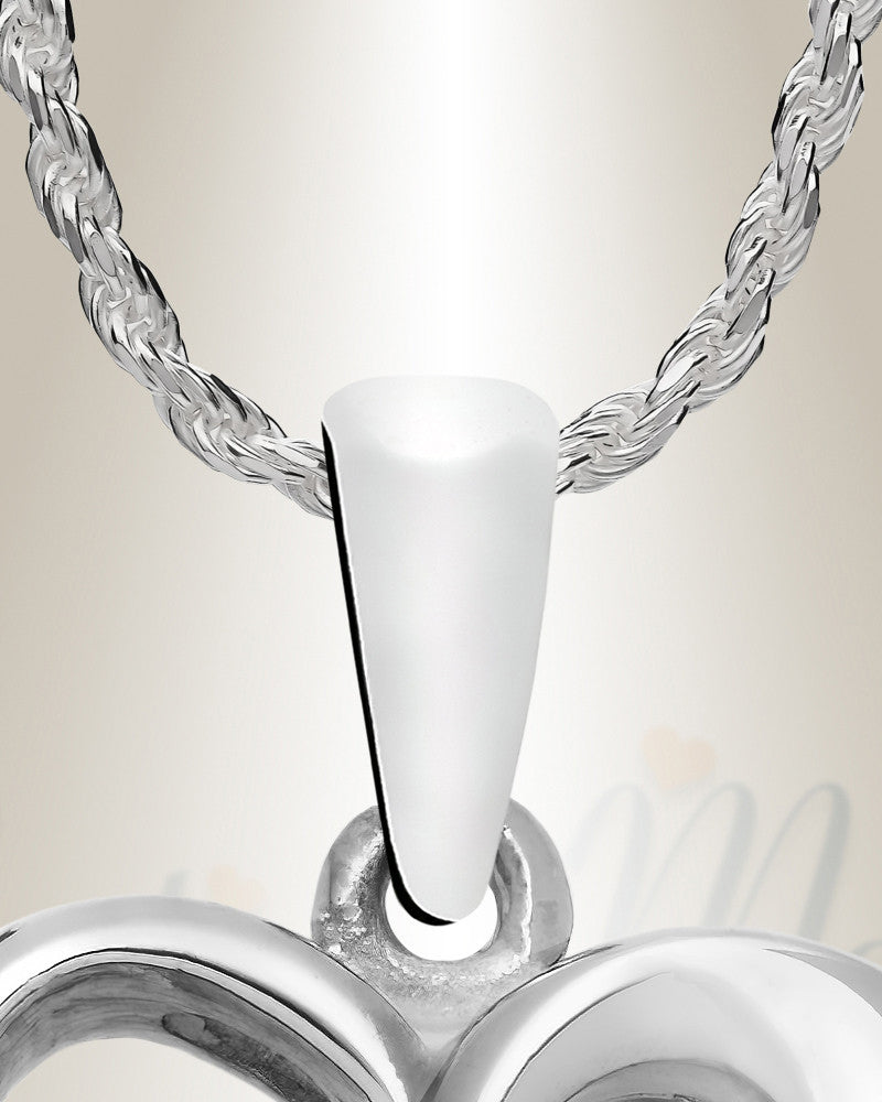 Sterling Silver Kennedy Heart Cremation Urn Pendant