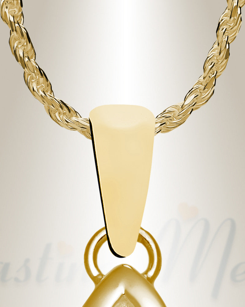 Gold Plated Knotted Pearl Cremation Urn Pendant