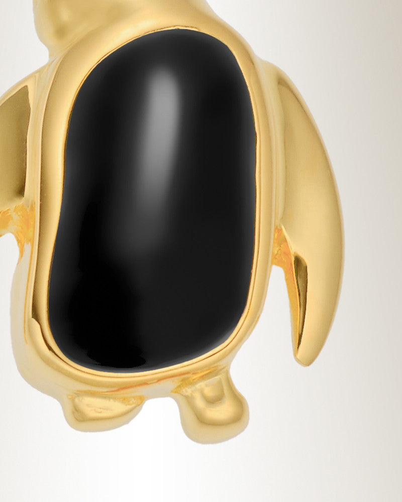 Gold Plated Portly Penguin Cremation Urn Pendant