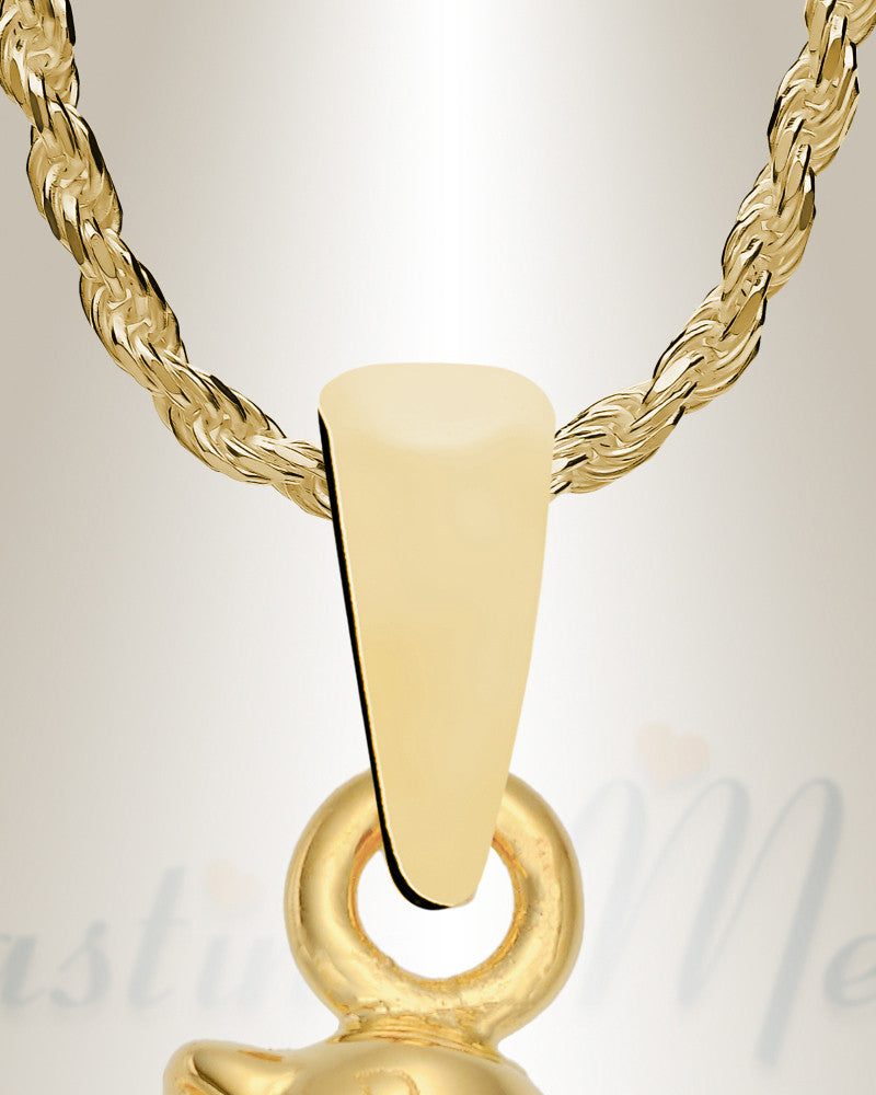 Gold Plated Portly Penguin Cremation Urn Pendant