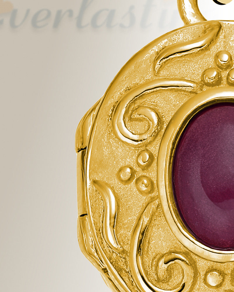 Gold Plated Fallon Round Picture Locket Cremation Urn Pendant
