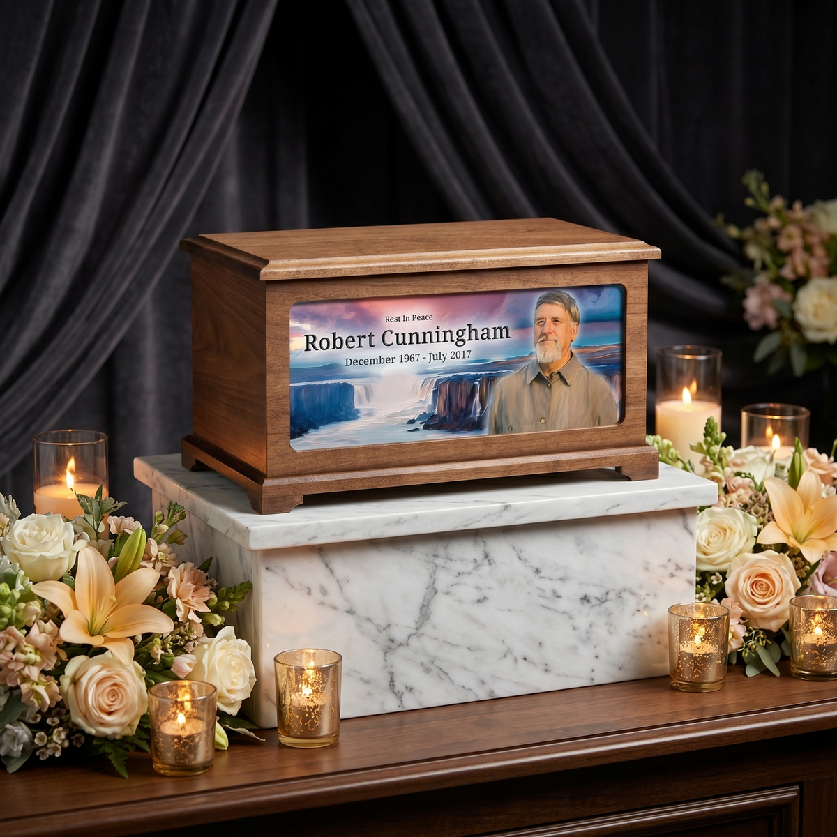 Waterfall Photo Urn For Ashes