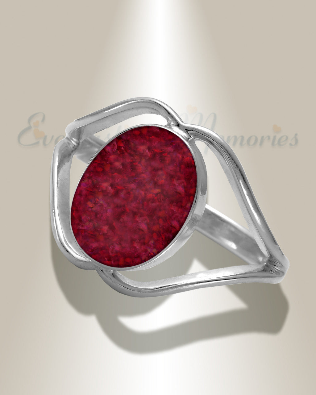 Women's Sterling Silver Spinnacker Ash Ring with Scarlet Pearl Opal