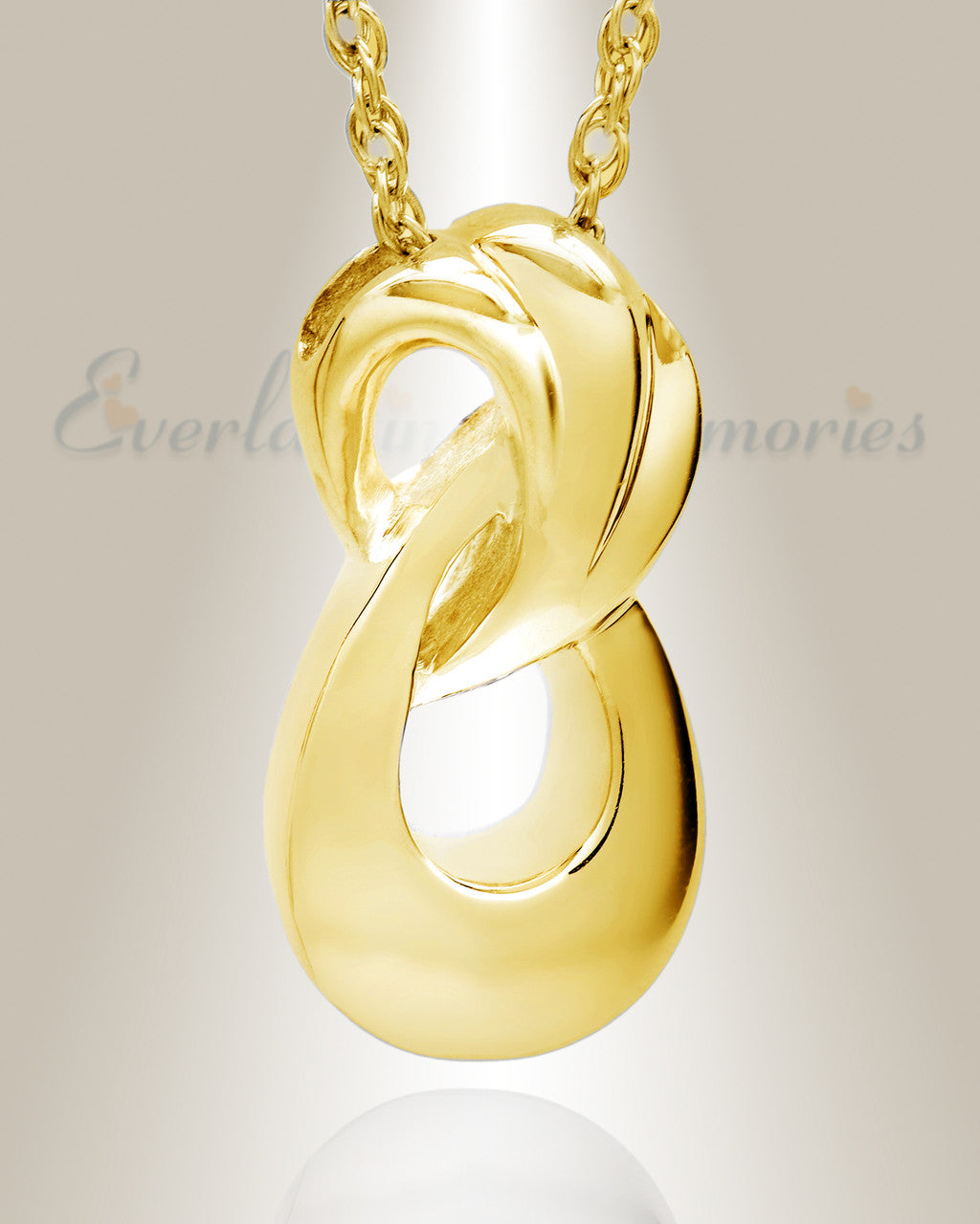 Everlasting Solid 14K Gold Infinity Cremation Urn Keepsake