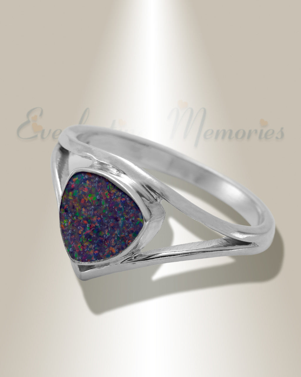 Women's Sterling Silver Willowbrook Ash Ring with Black Flame Opal