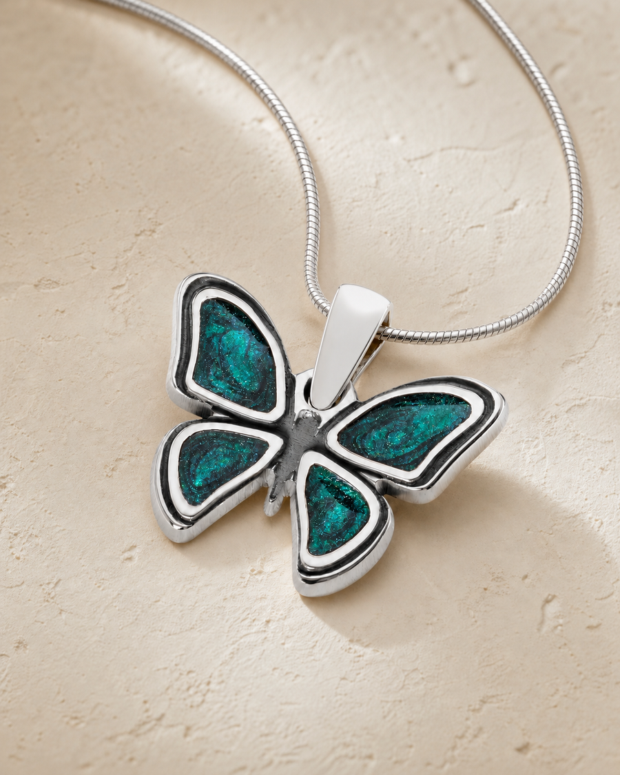 Lovable Butterfly Sterling Silver Ash Resin Jewelry