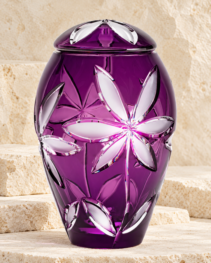 Purple Flowers Individual Cremation Urn