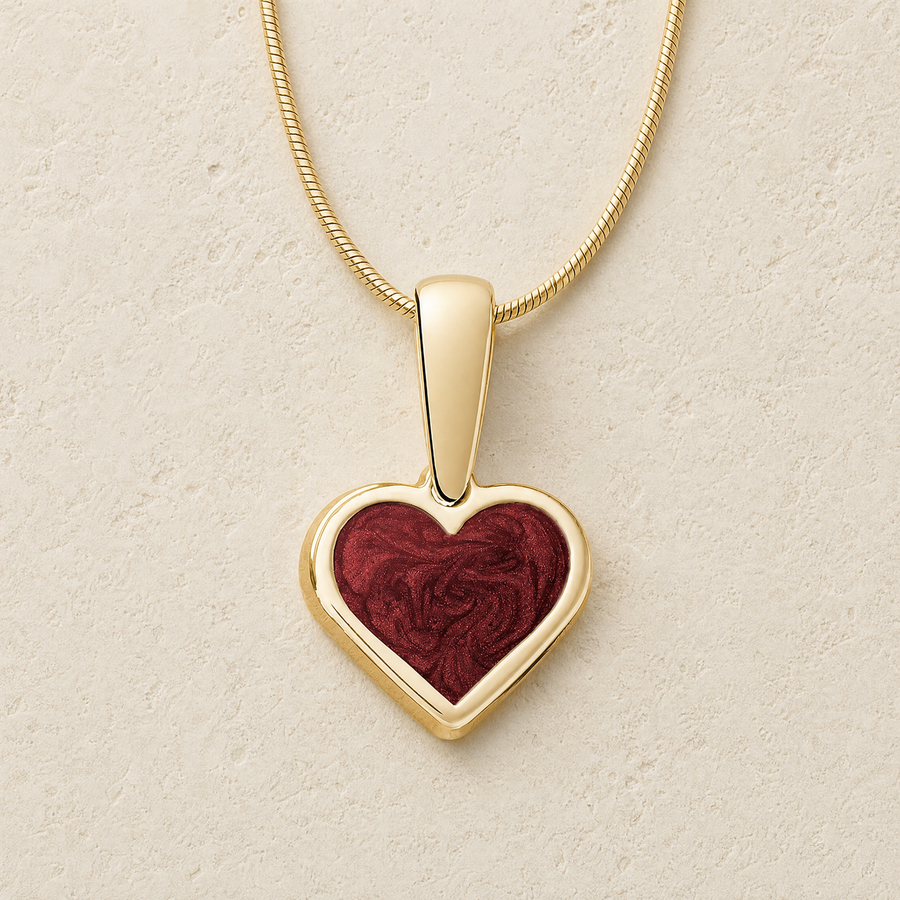 Gold Delightful Heart Ash Resin Jewelry