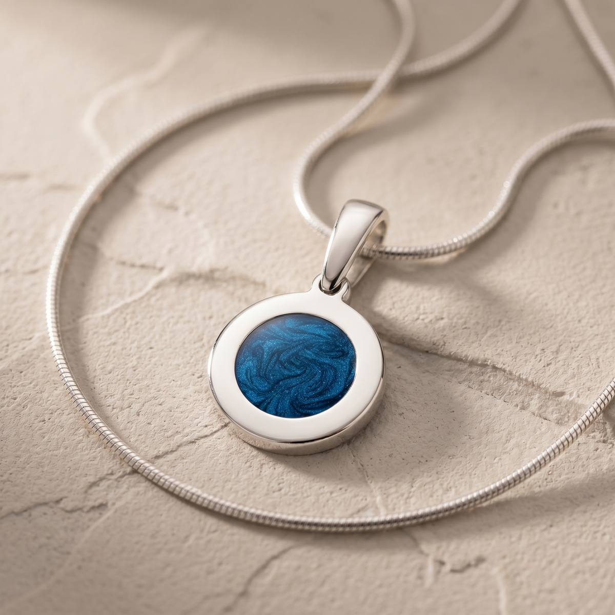 Solid 14K White Gold Callie Ash Resin Jewelry
