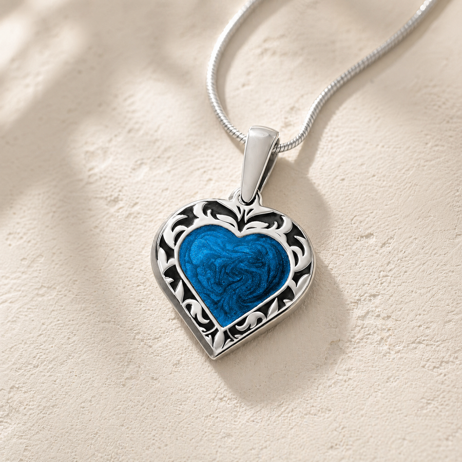 Silver Artistic Heart Ash Resin Jewelry