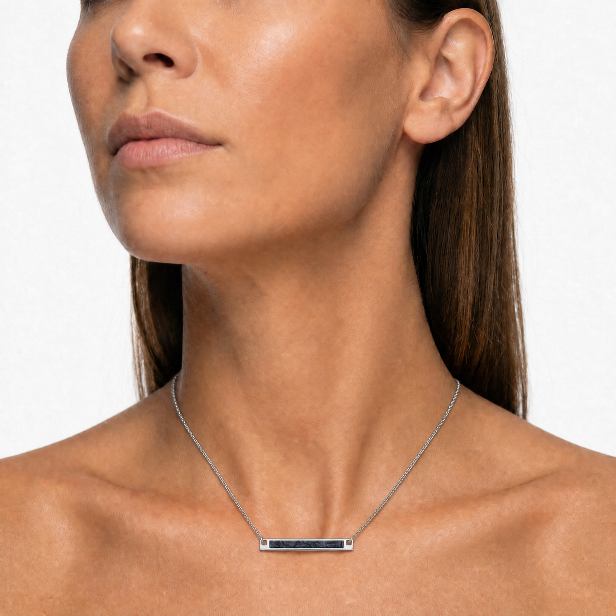 Solid 14K Gold Carob Barred Ash Resin Jewelry