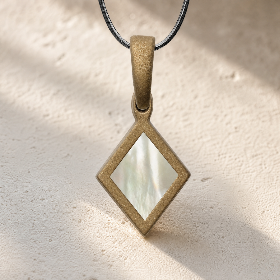 Modest Diamond Bronze Finish with Cream Ash Resin Jewelry