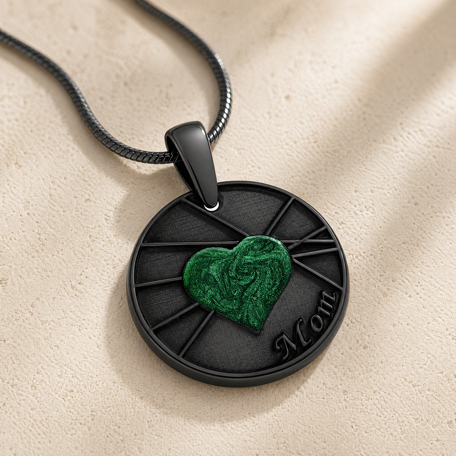 Enlightened Round Black Finish with Seafoam Ash Resin Jewelry