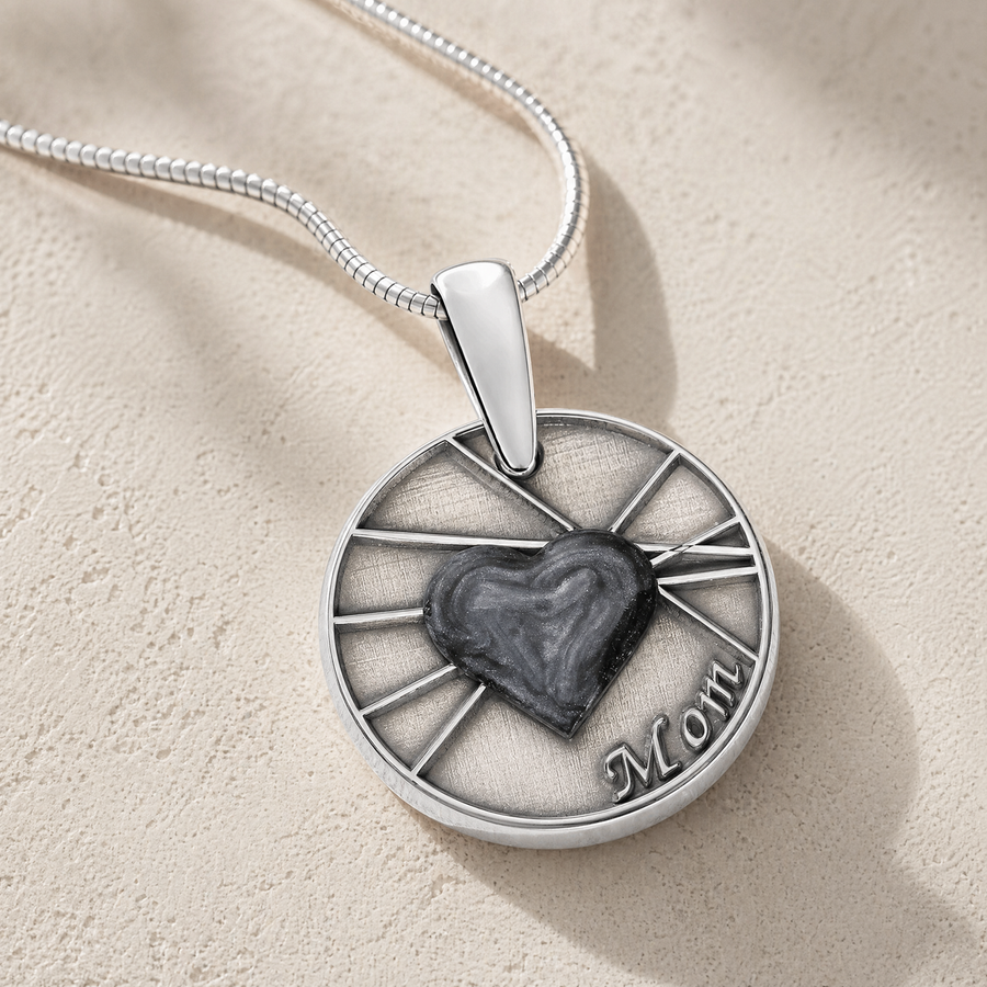 Enlightened Round Sterling Silver Ash Resin Jewelry