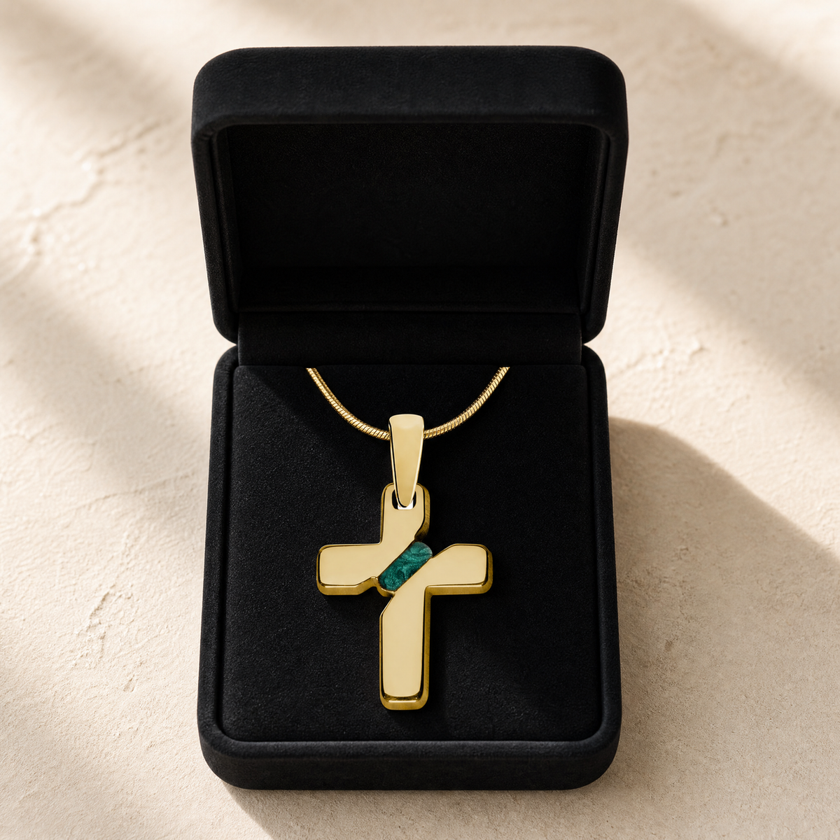 Honoring Cross Gold Plated Ash Resin Jewelry