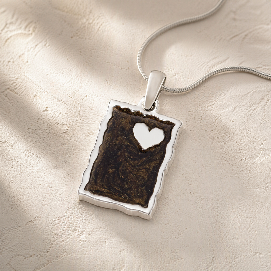 Adored Rectangle Sterling Silver Ash Resin Jewelry
