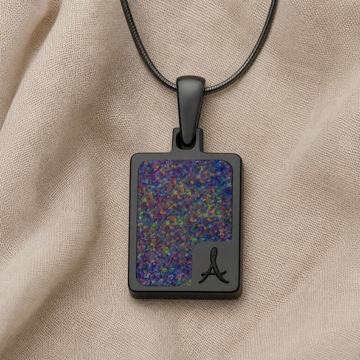 Breathtaking Rectangle Black Finish Ash Resin Jewelry