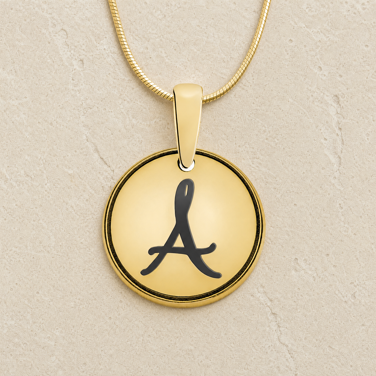 Initial Round Gold Plated Ash Resin Jewelry