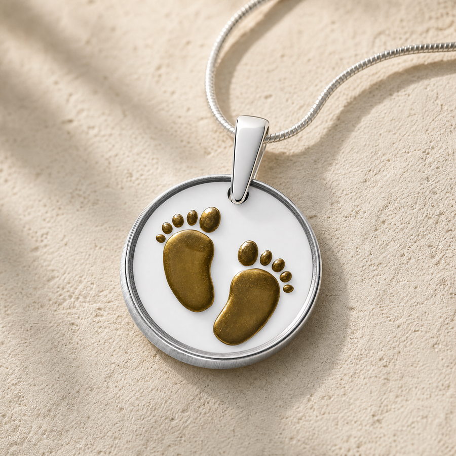 Lasting Imprint Round Sterling Silver Ash Resin Jewelry
