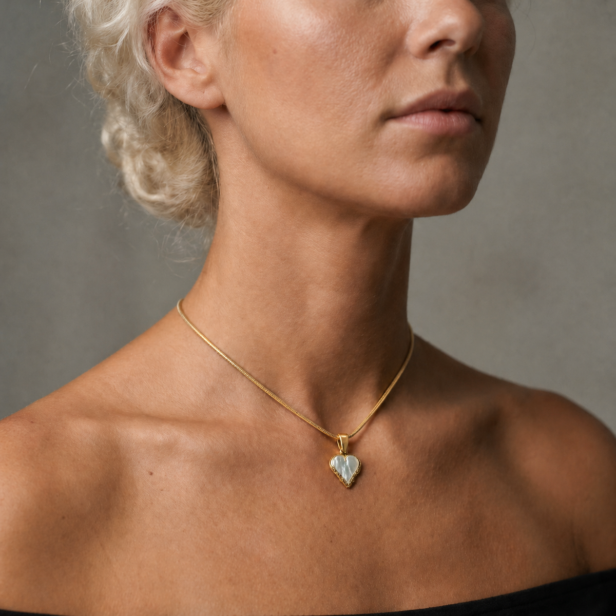 Solid 14K White Gold Feathered Heart Sterling Silver with Slate Ash Resin Jewelry