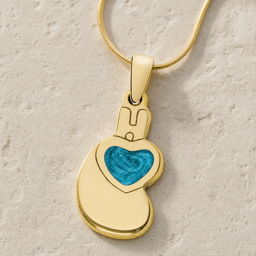 Holding You Close Gold Plated with Aqua Ash Resin Jewelry