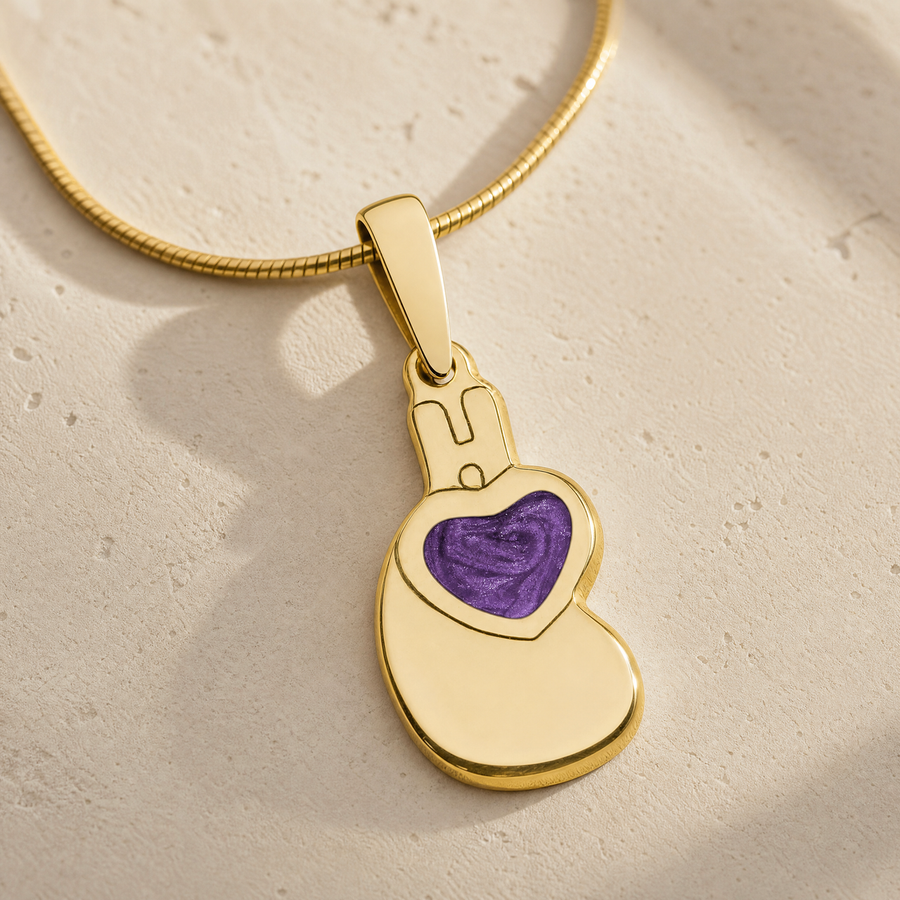 Holding You Close Gold Plated with Mullberry Ash Resin Jewelry