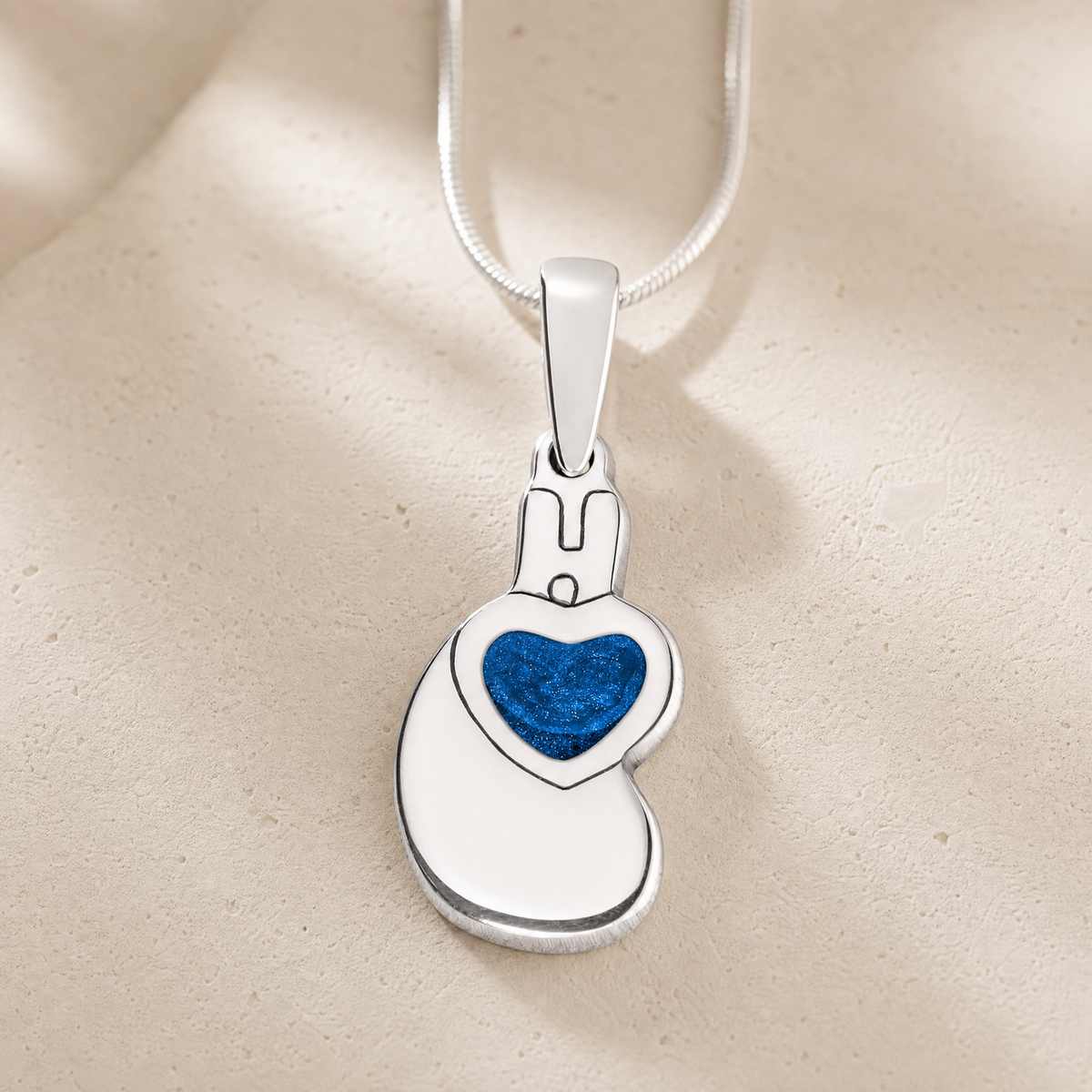 Solid 14K White Gold Holding You Close with Cobalt Resin Ash Resin Jewelry