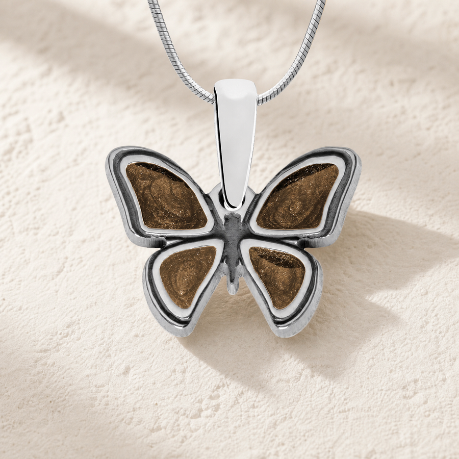 Lovable Butterfly Sterling Silver with Carob Ash Resin Jewelry