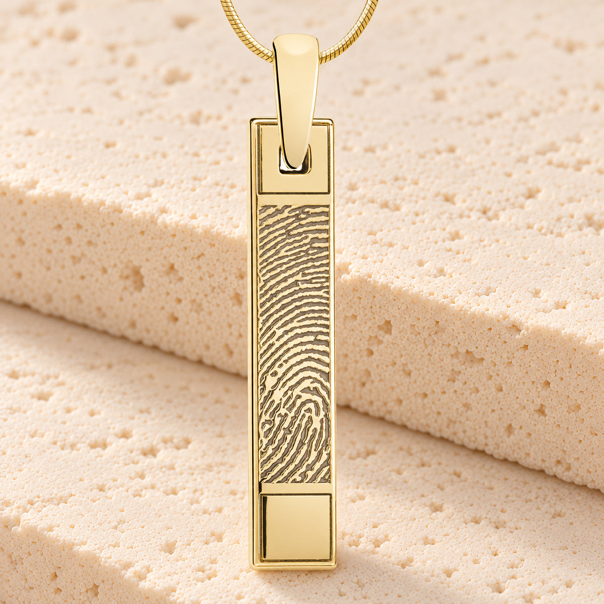 Signature Barred Gold Plated Fingerprint Necklace — main