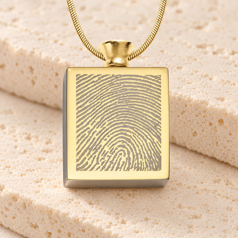 Gold Plated over Stainless Glorious Moments Fingerprint Necklace