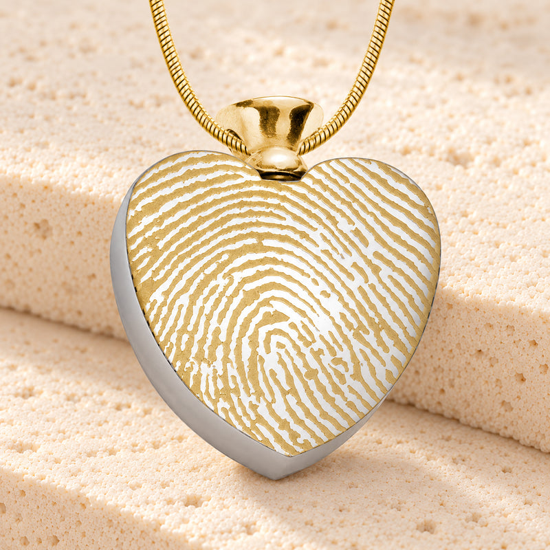 Gold Plated over Stainless Everlasting Journey Fingerprint Necklace