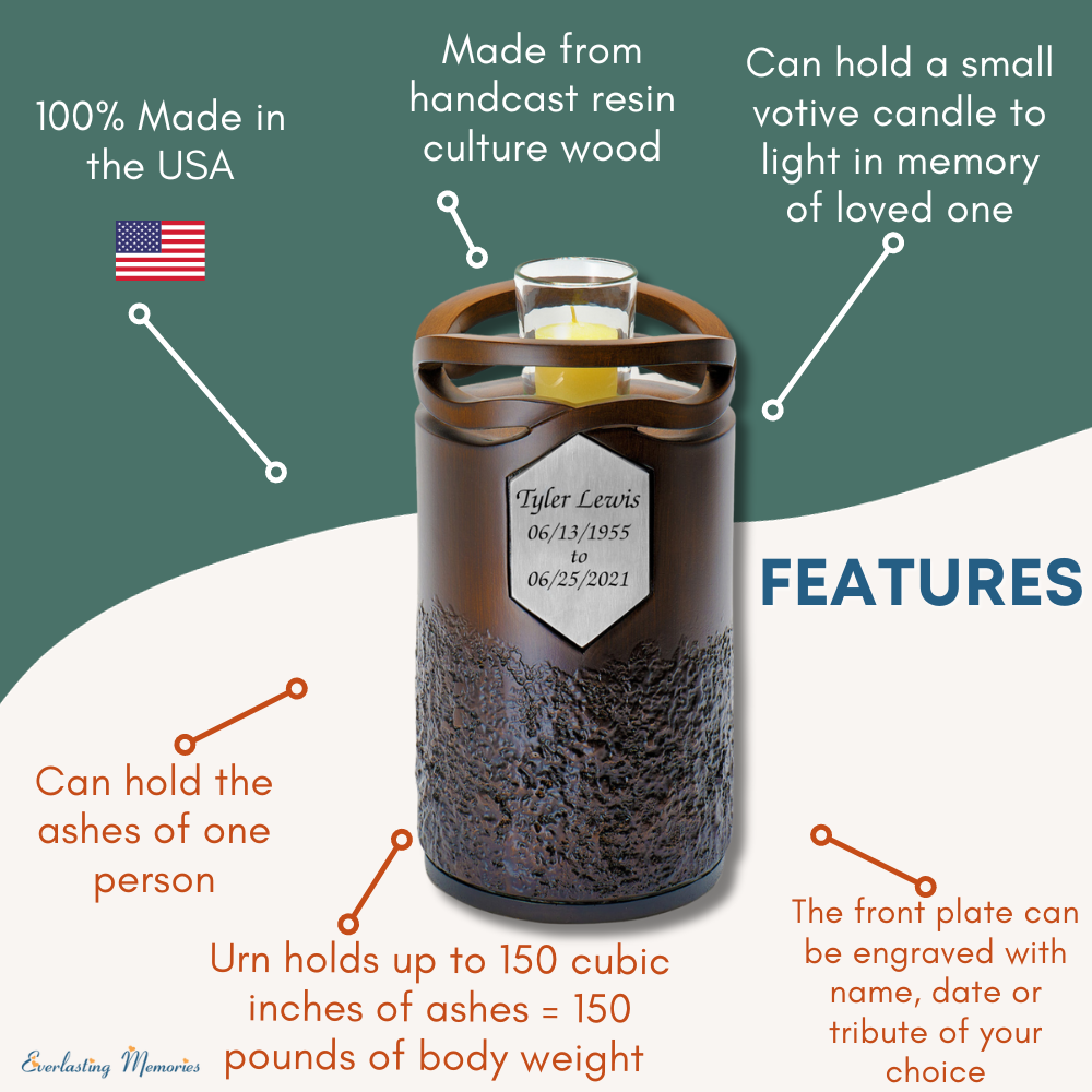 Infinity Wood With Memorium Cremation Urn
