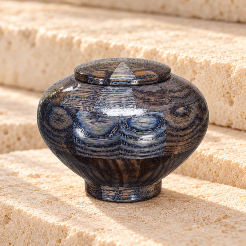 Small Peony Urn in Blue