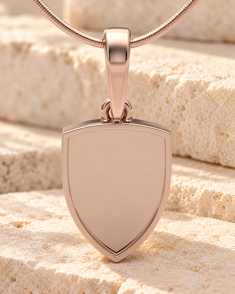 Rose Gold Plated Shield Me Forever Sealed Memorial Jewelry