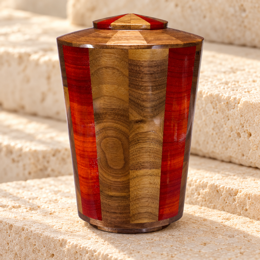 Large Trinity Urn in Black Walnut & Padauk — main — evr5339
