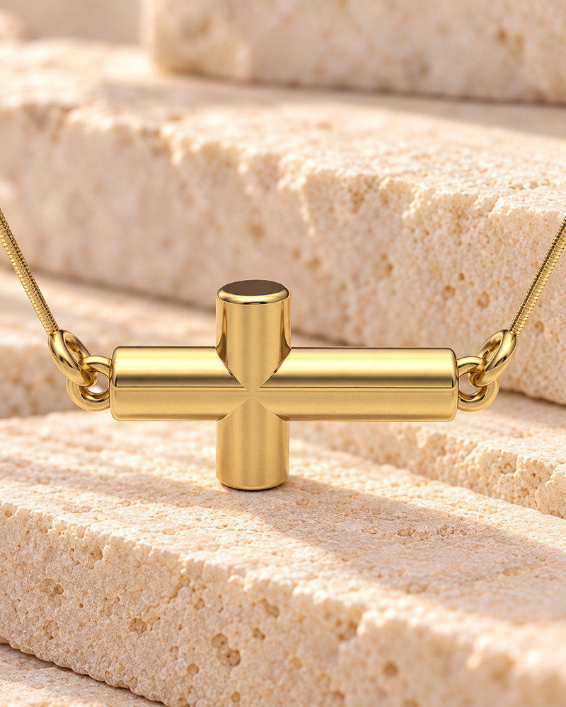 Gold Plated Crossroads Forever Sealed Memorial Jewelry