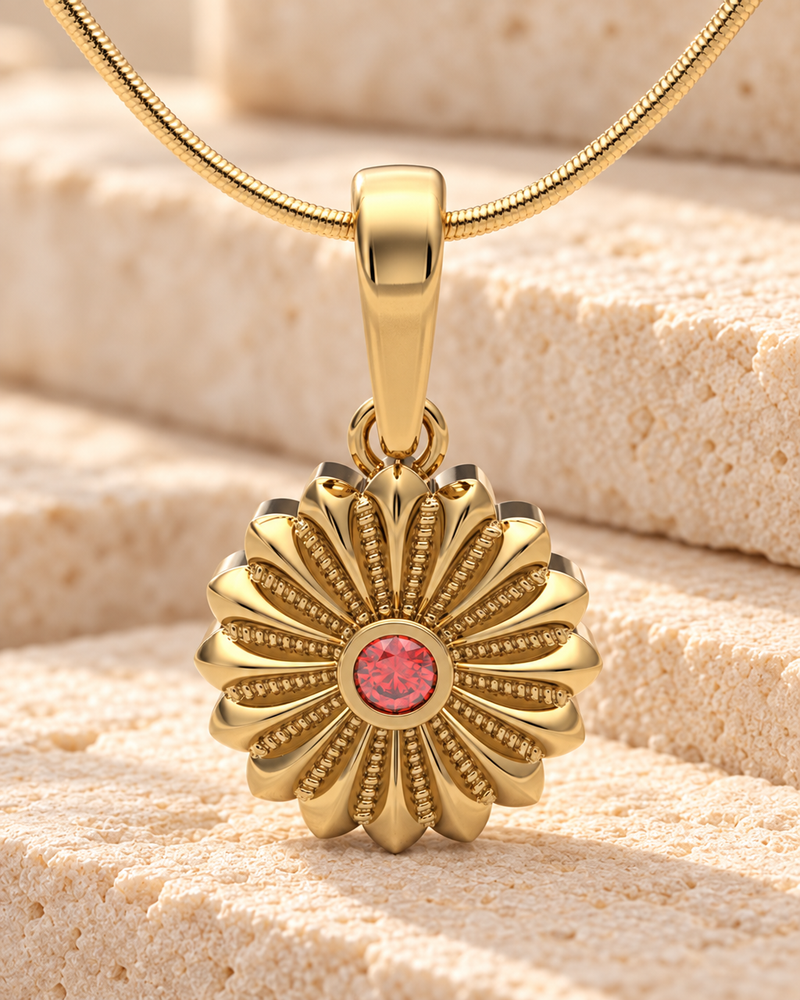 Gold Plated Birthstone Flowers Forever Sealed Memorial Jewelry