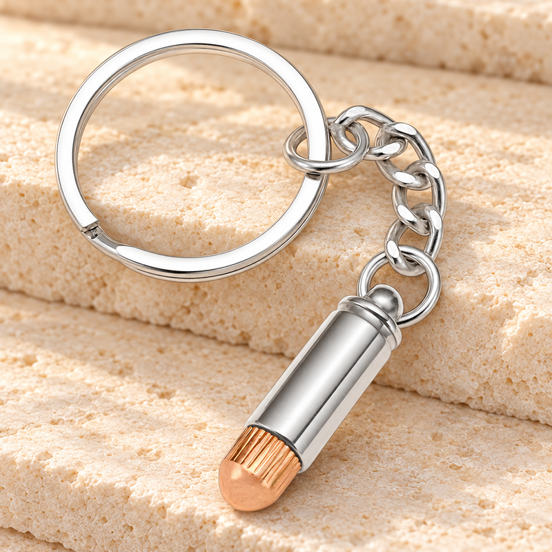 Bullet with Copper Tip Cremation Keychain