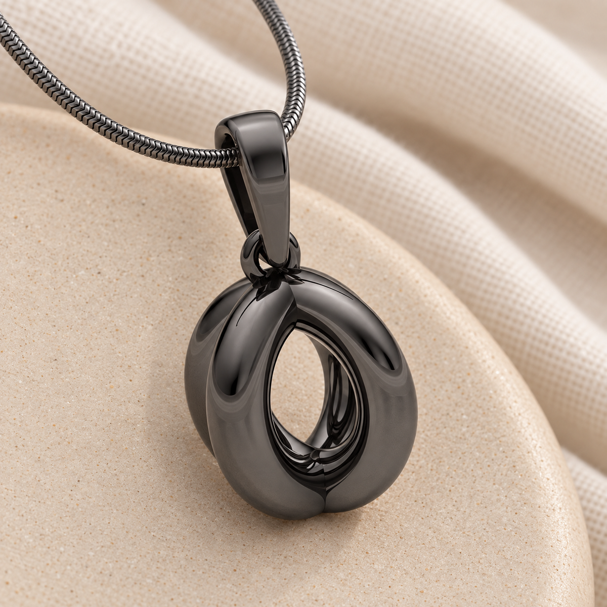 Black Plated Open Ardor Forever Sealed Memorial Jewelry — alternate view — evr20028bfs