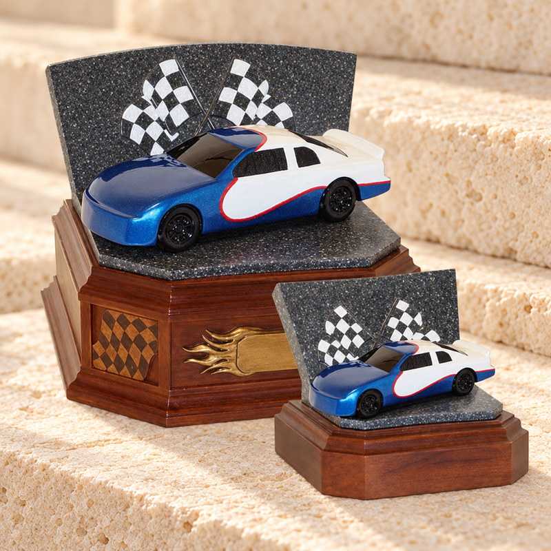 Speedway Series Blue Race Car Keepsake Urn