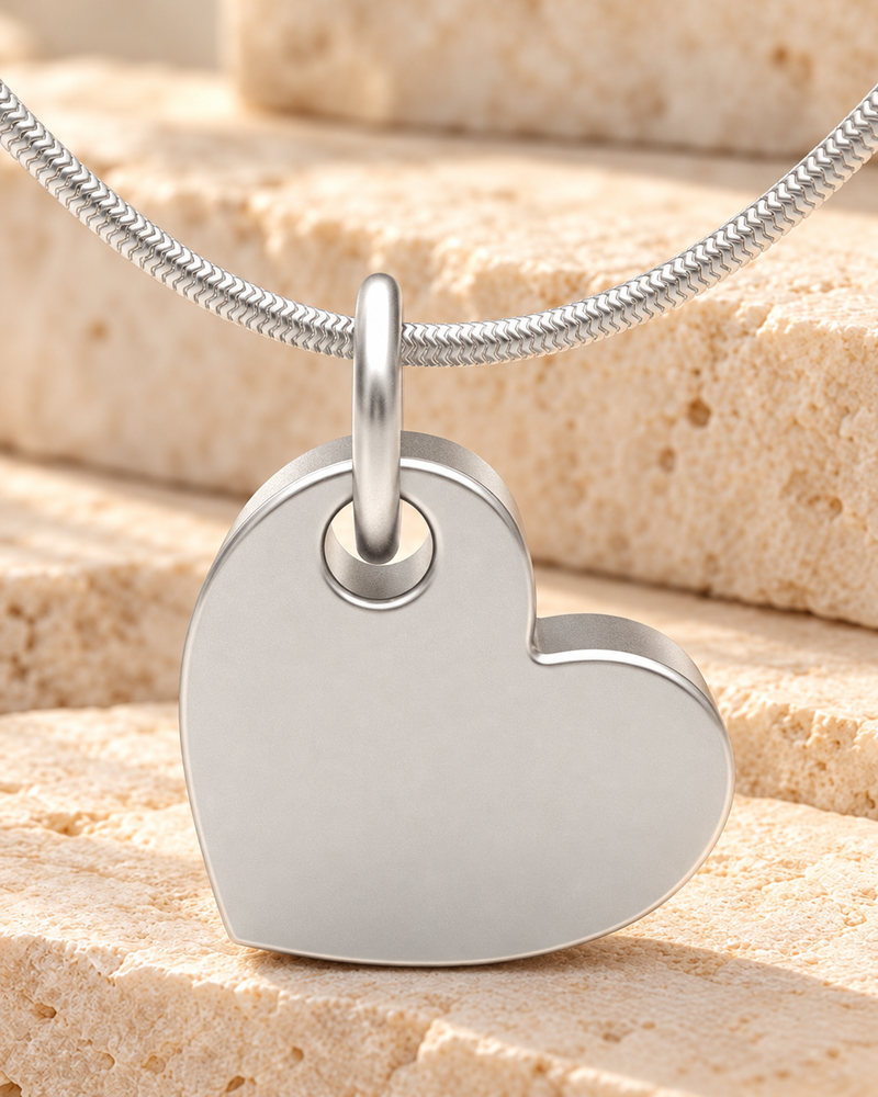 Tilted Heart Forever Sealed Memorial Jewelry