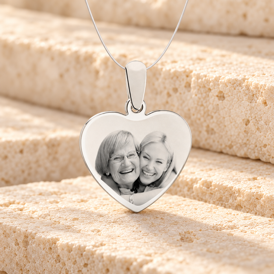 Heart Photo Engraved Stainless Guardian