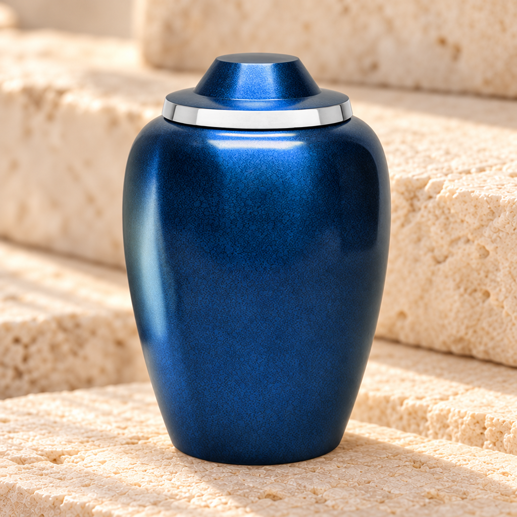 Blue Whispers Cremation Urn — main — EVR8016