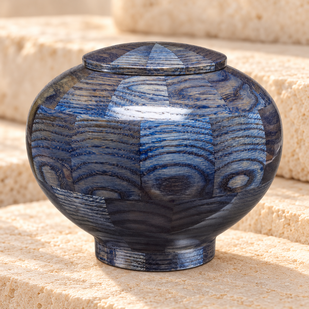 Large Peony Urn in Blue — main — evr5343